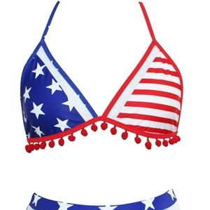 Childlike Me American Flag Bikini USA Flag Swimsuit